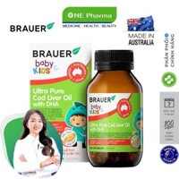 Viên uống DHA BRAUER Baby & Kids Ultra Pure Cod Liver Oil with 90 viên - Bổ sung DHA tinh khiết cho trẻ từ 1 tuổi