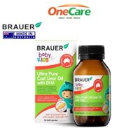 Viên uống DHA BRAUER Baby & Kids Ultra Pure Cod Liver Oil with 90 viên - Bổ sung DHA tinh khiết cho trẻ từ 1 tuổi