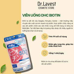 Viên uống DHC Biotin ngăn rụng tóc Sustained Release Biotin 30 Ngày (30 viên)