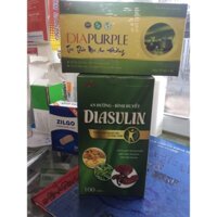 VIên uống diasulin ổn định đường huyết tặng trà thảo mộc diapurple hôp 20goi