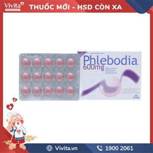 Viên uống điều trị suy tuần hoàn tĩnh mạch mạn tính Phlebodia 600mg