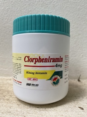 Viên uống điều trị viêm mũi dị ứng Clorpheniramin 4mg