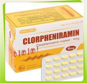 Viên uống điều trị viêm mũi dị ứng Clorpheniramin 4mg