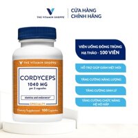 Viên uống đông trùng hạ thảo THE VITAMIN SHOPPE Cordyceps 1040 MG tăng sức đề kháng 100 viên VS-2213