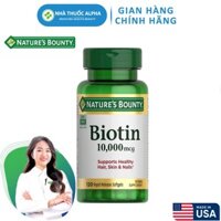 Viên uống dưỡng da tóc móng Nature’s Bounty Biotin 10.000mcg 120 Viên