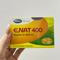 Viên uống Enat 400 Vitamin E 400 IU hộp 3 vỉ x 10 viên