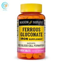Viên uống Ferrous Gluconate Mason bổ sung sắt hữu cơ chai 100 viên