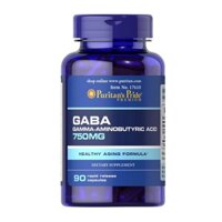 Viên uống Gaba 750mg (Gamma Aminobutyric Acid) - giúp giảm căng thẳng, mệt mỏi, lo lắng, mất ngủ lọ 90v của Mỹ