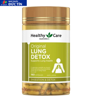 Viên uống giải độc phổi Healthy Care Original Lung Detox - 180 viên
