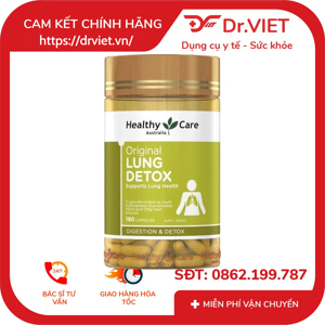 Viên uống giải độc phổi Healthy Care Original Lung Detox - 180 viên