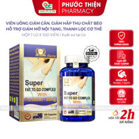 Viên uống giảm cân thảo dược Super Fat To Go Complex giảm mỡ nội tạng lọ 100 viên