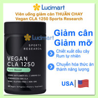 Viên uống giảm cân thuần chay Vegan CLA 1250 Sports Research [Hàng Mỹ hạn dùng 2025]