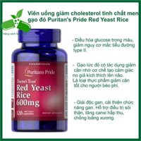 Viên uống giảm cholesterol tinh chất men gạo đỏ Puritan's Pride Red Yeast Rice 120 viên DATE 5/2028