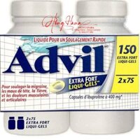 Viên uống giảm đau, hạ sốt Advil Ibuprofen 400mg – set 2*75 viên gel