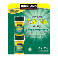 Viên uống giảm đau Kirkland Low Dose Aspirin 81mg của Mỹ, 2 Lọ x 365 viên