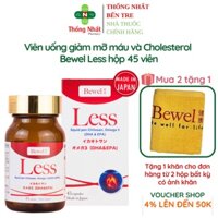 Viên uống giảm mỡ máu và Cholesterol  Bewel Less hộp 45 viên