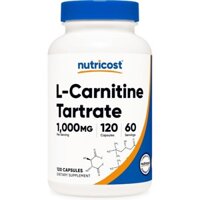 Viên Uống Giảm Mỡ Nutricost L-Carnitine Tartrate (1000mg), Hỗ Trợ Đốt Mỡ, Bổ Sung Năng Lượng