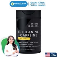 Viên uống giảm stress L-Theanine 200mg & Caffeine 100mg Sports Research 60 viên
