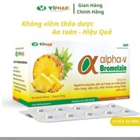 Viên uống giảm sưng, đau, tụ máu, phù nề do viêm, chấn thương Alpha-V Bromelain Viphar|Hộp 120 viên
