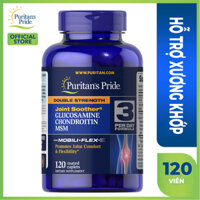 Viên uống giảm thoái hóa khớp giảm đau viêm khớp tăng cường dịch khớp giúp khớp cử động linh hoạt Puritans Pride Double Strength Glucosamine Chondroitin & MSM 120 viên