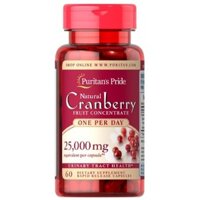 Viên uống giảm viêm đường tiết niệu, giảm tiểu dắt, chống oxy hóa Puritan's Pride Natural Cranberry 60 viên