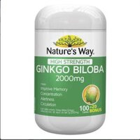 Viên uống Ginkgo Biloba 2000mg Nature Way của Úc