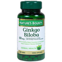 Viên uống Ginkgo Biloba 60mg Nature's Bounty hỗ trợ tăng cường tuần hoàn não (60 viên)- chính hãng