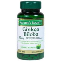 Viên uống Ginkgo Biloba 60mg Nature’s Bounty hỗ trợ tăng cường tuần hoàn não (60 viên)