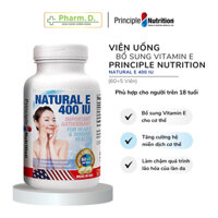 Viên Uống Giúp Bổ Sung Vitamin E Cho Cơ Thể PRINCIPLE NUTRITION Natural Vitamin E 400 IU Hộp 605 Viên