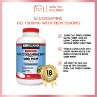 Viên uống Glucosamine HCI 1500mg With MSM 1500mg - Kirkland (375V-Mỹ)