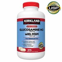 Viên uống Glucosamine Kirkland HCL 1500mg With MSM 1500mg 375 viên, Sale lỗ lấy 5 sao