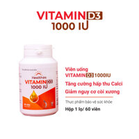 Viên uống Healthza Vitamin D3 1000 IU hộp 01 lọ60 viên