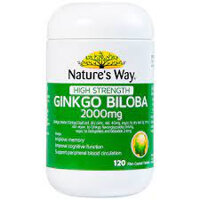 Viên uống High Strength Ginkgo Biloba 2000mg Nature's Way giảm hoa mắt (120 viên)