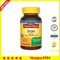 Viên Uống Hỗ Trợ Bổ Sung Sắt NATURE MADE Iron 65mg 365 Viên Chính Hãng