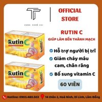 Viên uống hỗ trợ chảy máu cam, giúp bền thành mạch dùng cho người bị trĩ RUTINC hộp 50 viên