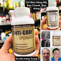 VIÊN UỐNG HỖ TRỢ CHỐNG TÓC BẠC SỚM ANTI-GRAY 7050 HỘP 60V [HÀNG MỸ BAO CHECK, BAO DÙNG]