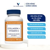 Viên uống hỗ trợ da, tóc, móng THE VITAMIN SHOPPE Collagen + Vitamin C 120 viên