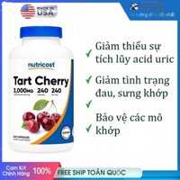 Viên uống Hỗ trợ Đào thải Gút Acid Uric Nutricost Tart Cherry 3000mg 240 Viên Cao cấp của Mỹ