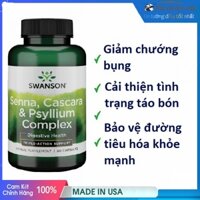 Viên uống hỗ trợ đường ruột chướng bụng táo bón Swanson Premium Senna, Cascara & Psyllium Complex 90 Viên của Mỹ