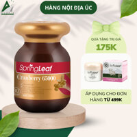 Viên uống hỗ trợ đường tiết niệu tăng sức đề kháng cho cơ thể Spring Leaf Premium Cranberry 65000mg hộp 30 viên