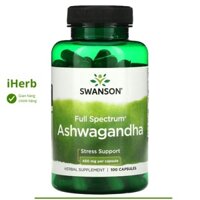 Viên uống hỗ trợ giảm căng thẳng Ashwagandha 450 mg Swanson (100 viên) - iHerb Việt Nam