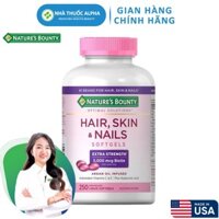 Viên uống hỗ trợ Làm Đẹp Da, Tóc, Móng Hair Skin and Nails Natures Bounty 250 viên