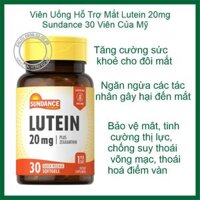 Viên Uống Hỗ Trợ Mắt Lutein 20mg Sundance 30 Viên Của Mỹ