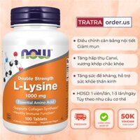 Viên uống hỗ trợ miễn dịch, tăng sinh Collagen Now L-Lysine 500/1000mg 100-250 viên [Đủ bill Mỹ]