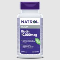 Viên uống hỗ trợ mọc tóc Natrol biotin 10000mcg fast dissolve hộp 100 viên quatangme