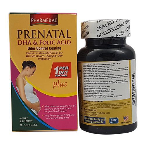 Viên uống hỗ trợ phụ nữ mang thai Pharmekal Prenatal DHA & Folic Acid 60 viên