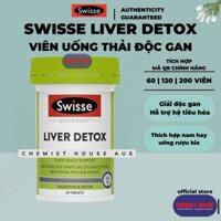 Viên uống hỗ trợ thải độc gan mát gan Úc - Swisse Ultiboost Liver Detox 60 120 200 viên có mã unique check code