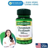 Viên uống hỗ trợ tiểu đường Chromium Picolinate 800mg Nature’s Bounty 50 viên