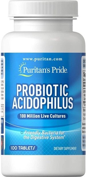 Viên uống hỗ trợ tiêu hóa Puritan's Pride Probiotic Acidophilus 100 viên