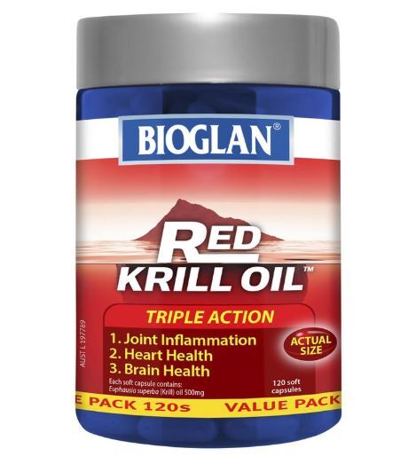 Viên uống hỗ trợ tim, não và khớp Bioglan Red Krill Oil 500mg 120 viên